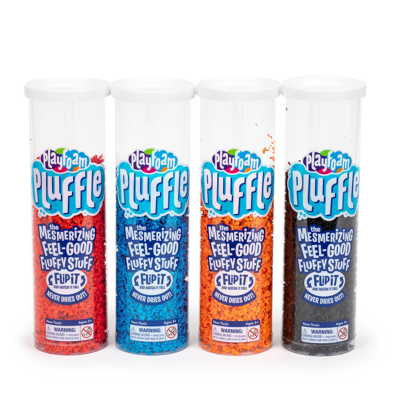 Educational Insights Black, Red, Blue 'n Orange Pluffle Playfoam Set